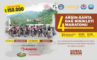 4. ARSİN-SANTA DAĞ BİSİKLET MARATONU VE HALK BİSİKLET FESTİVALİ 31 AĞUSTOS’TA!