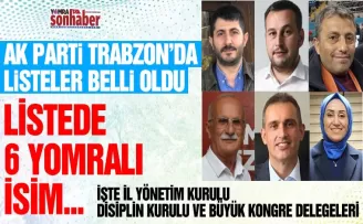 AK Parti Trabzon’da listeler belli oldu… Listede 6 Yomralı İsim