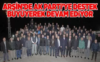 ARSİN’DE AK PARTI’YE DESTEK BÜYÜYEREK DEVAM EDİYOR 