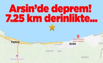 Arsin’de deprem! 7.25 km derinlikte...