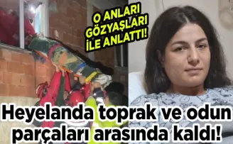Arsin’de heyelanda toprak ve odun parçaları arasında kaldı!