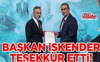 Başkan İskender’den teşekkür