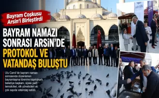 Bayram Namazı Sonrası Arsin’de Protokol ve Vatandaş Buluştu