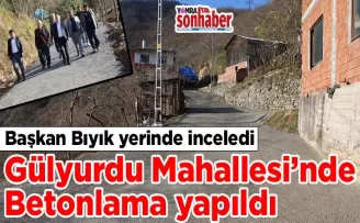 Gülyurdu Mahallesi’nde Betonlama yapıldı... Başkan Bıyık yerinde inceledi