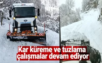 Kar küreme ve tuzlama çalışmalar devam ediyor