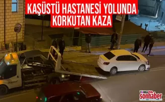Kaşüstü Hastane Yolunda korkutan kaza