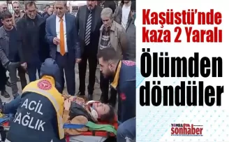 Kaşüstü’nde kaza 2 Kişi yaralandı
