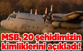 MSB, 20 şehidimizin kimliklerini açıkladı!