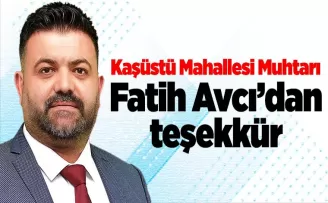 Muhtar Fatih Avcı’dan teşekkür