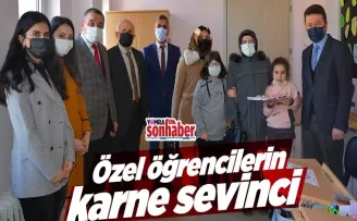 Özel öğrencilerin karne sevinci