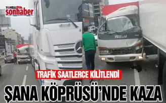 Şana Köprüsü’nde kaza...  Arkadan TIR’a çarptı