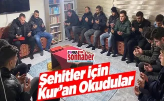 Şehitler için Kuran Okudular