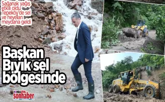 Tepeköy’de sel ve heyelan meydana geldi