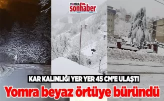 Yomra beyaz örtüye büründü