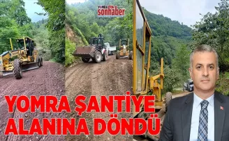 Yomra şantiye alanına döndü
