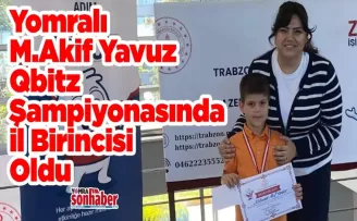 Yomralı Mehmet Akif Yavuz  Qbitz Şampiyonasında İl Birincisi Oldu