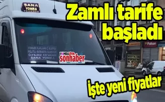 Zamlı tarife başladı  İşte Yeni fiyatlar