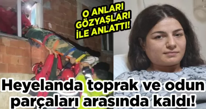 Arsin’de heyelanda toprak ve odun parçaları arasında kaldı!