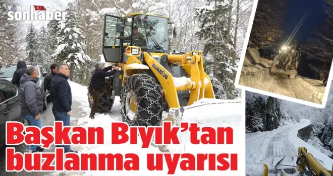 Başkan Bıyık kar temizleme çalışmalarını inceledi