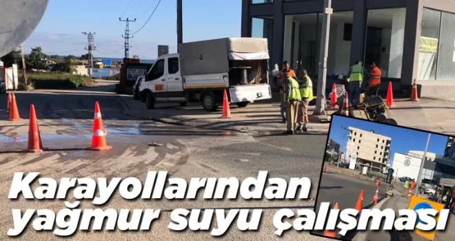 Karayollarından yağmur suyu çalışması