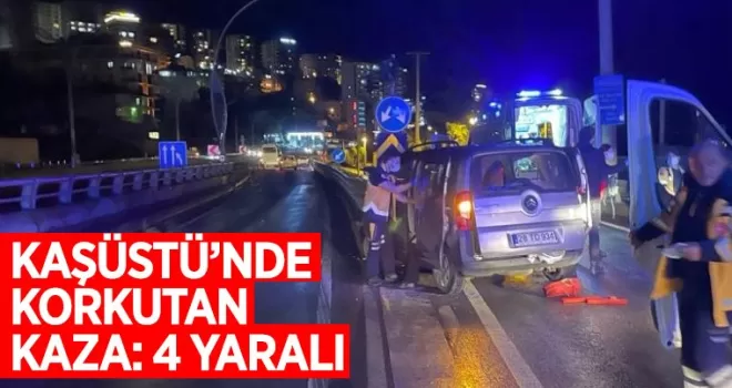 Kaşüstü'nde korkutan kaza: 4 yaralı