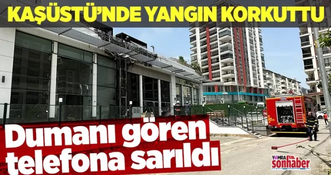 Kaşüstü’nde korkutan yangın!  Dumanları gören telefona sarıldı