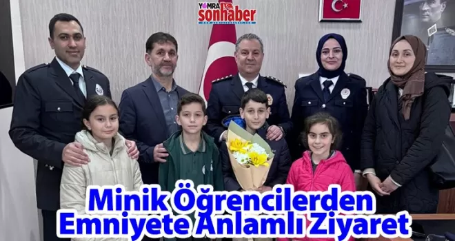 Minik Öğrencilerden  Emniyete Anlamlı Ziyaret