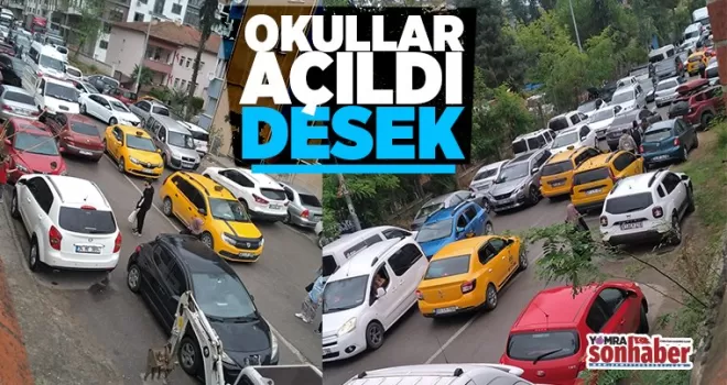 Okullar açıldı: Yomra’da trafik çilesi başladı