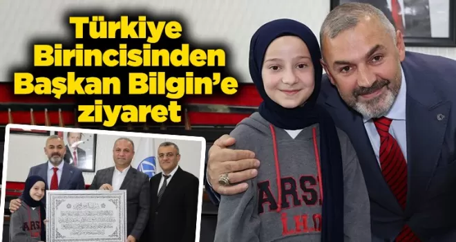 Türkiye Birincisi’nden Başkan Bilgin’e ziyaret